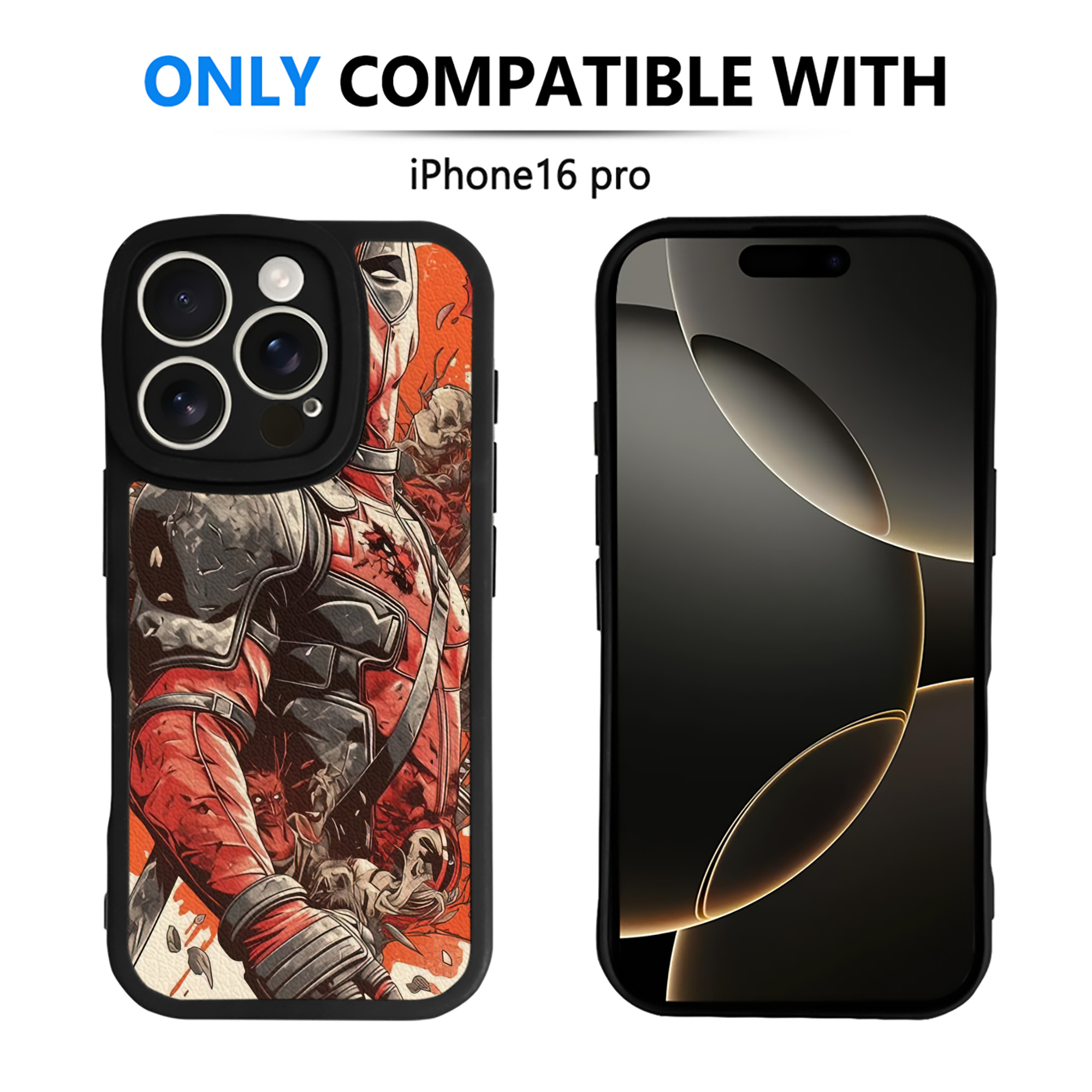 （画像用） Deadpool デッドプール 【iPhone 16シリーズ対応】シリコンスマホケース（レザー調） 材質：シリコン